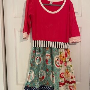 KPea Owl Print Women’s size XL Dress EUC